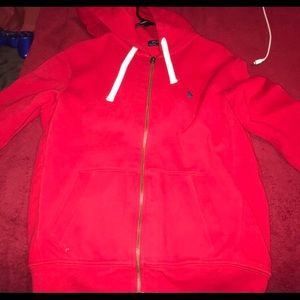Red women polo sweater